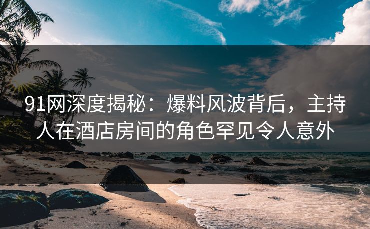 91网深度揭秘：爆料风波背后，主持人在酒店房间的角色罕见令人意外
