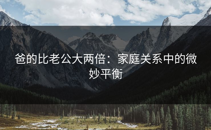 爸的比老公大两倍：家庭关系中的微妙平衡